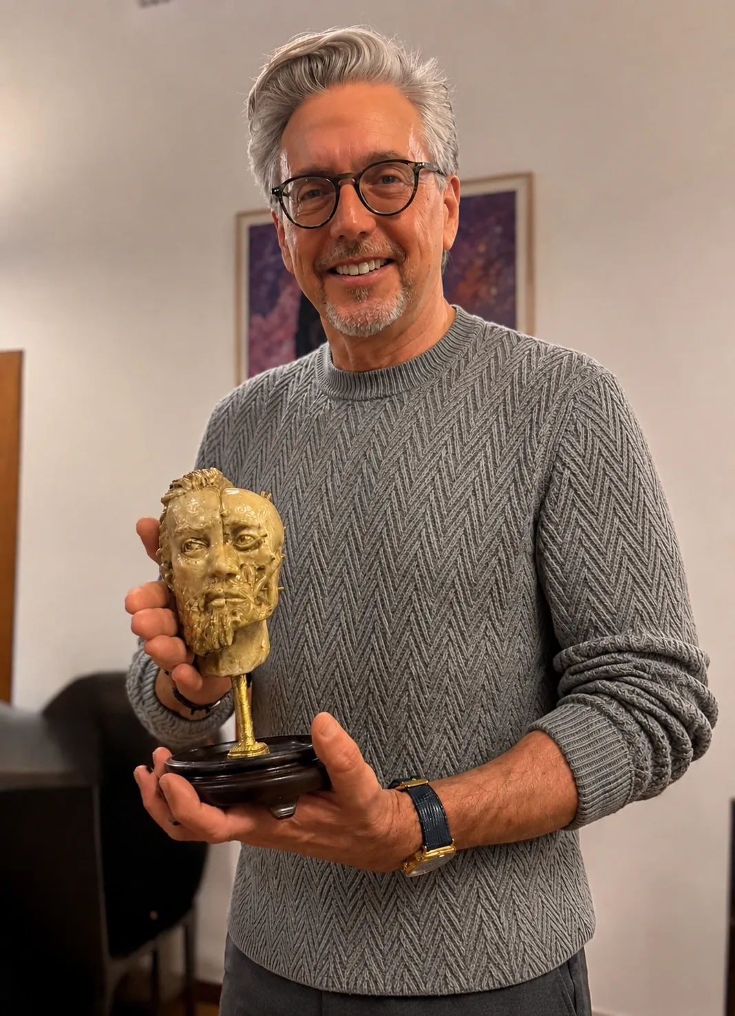 Dr. Kevin Petti holding the inaugural Vesalius Health Humanities Prize