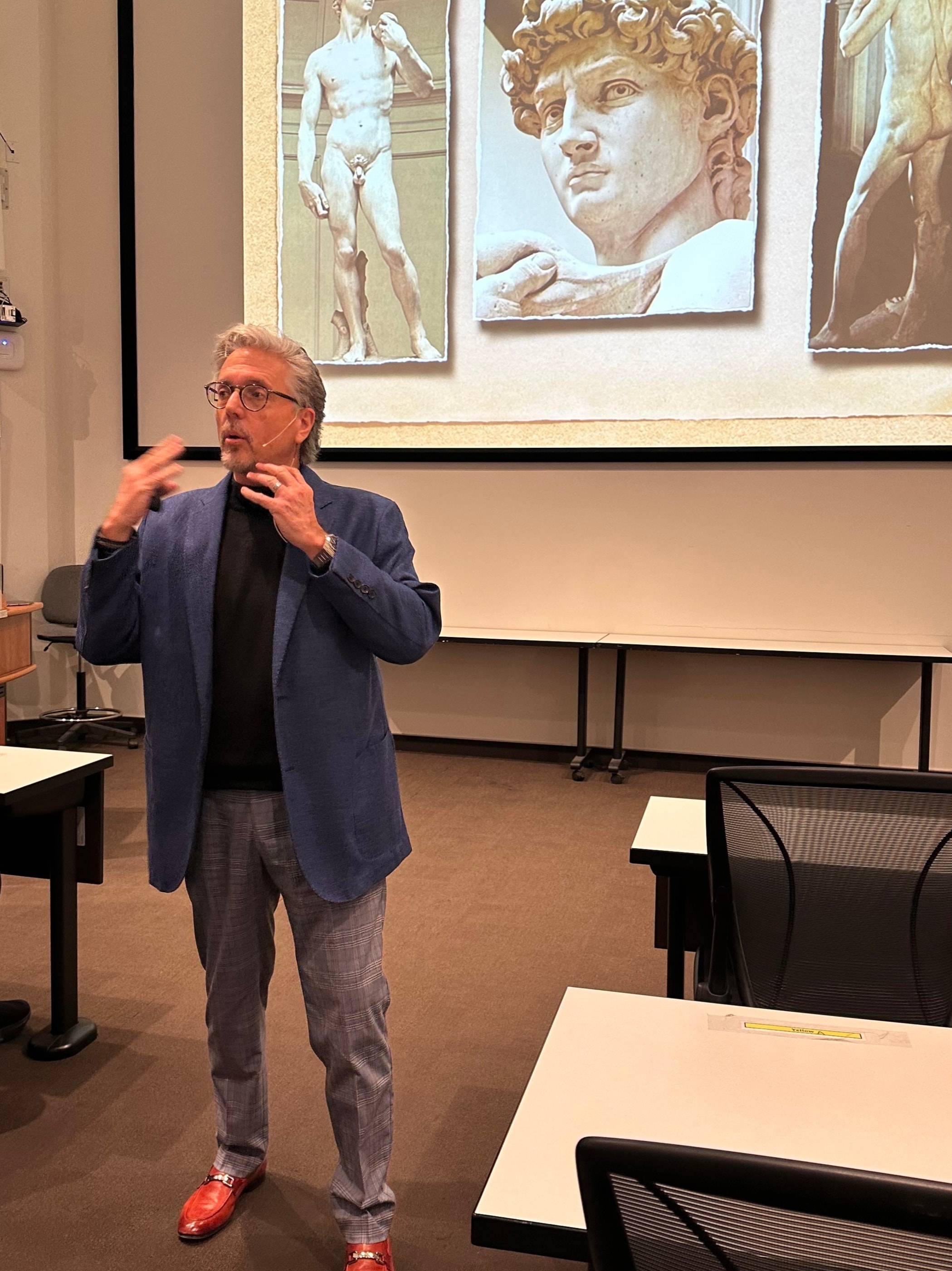 Dr. Petti teaching in a classroom setting