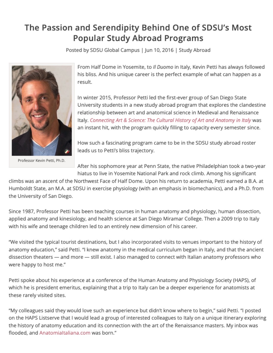 First page of San Diego state university